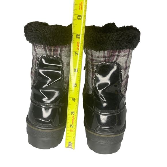 Bass Heritage Collection Winter Snowbird Boots Black Gray Purple Plaid S… - Picture 11 of 16